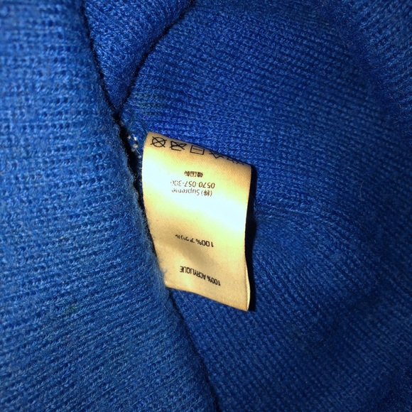 Authentic Supreme Matching Set Men’s Tag Logo Royal Blue Hat And Sweater Size L - Picture 12 of 14
